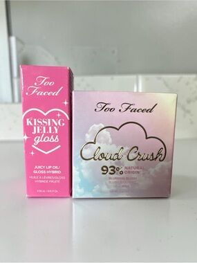 Too Faced Kissing Jelly Gloss & Cloud Crush Blurring Blush Set NIB